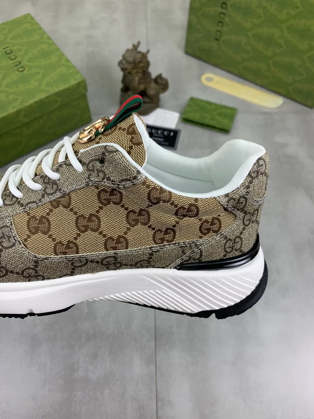 Men's men's shoes 💰P460💰[New model] (GUCCI) official website's latest 🎁🎁casual and fashionable men's shoes👟, hot style 💥 style is simple and elegant, exclusive for trendy men. Unique official website's latest brand double G element Elements 👑 Original Gucci decoration, fashionable and generous, fabric original calfskin ✅ fully imported first-layer pigskin lining, official website designated wear-resistant, lightweight original rubber casual outsole, classic model taken in real life 🎬38-44 (45 customized) 2️⃣ colors available